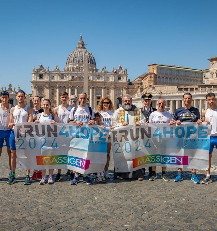 Gli atleti valdostani alla partenza di RUNHOPE
