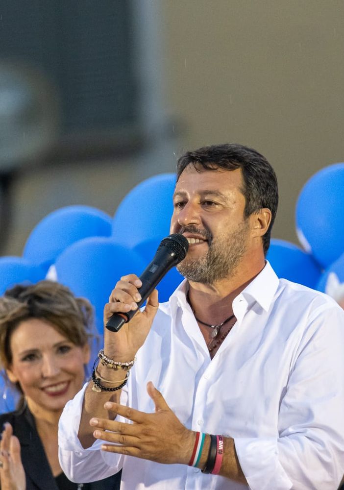 La senatrice valdostana, Nicoletta Spelgatti e il ministro alle Infrastrutture, Matteo Salvini