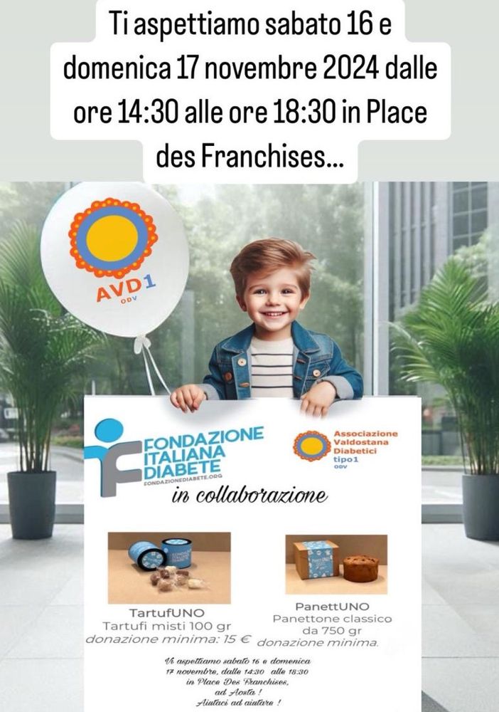 Aosta, in piazza des Franchises i dolci per la lotta al 'diabete 1'