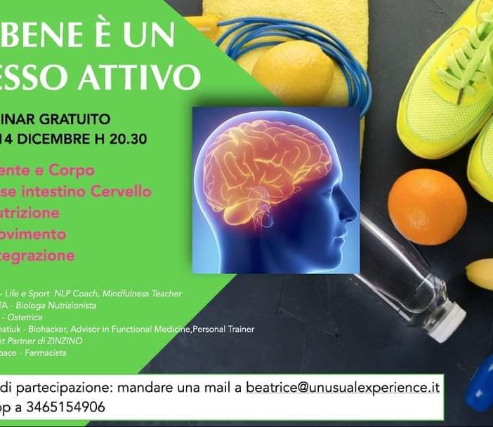 Stare bene è un processo attivo; 'salutare' webinar di Beatrice Raso