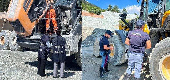 Finanzieri e poliziotti impegnati nei controlli dei cantieri