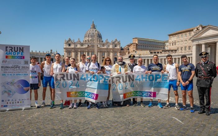 Gli atleti valdostani alla partenza di RUNHOPE Gli atleti valdostani alla partenza di RUNHOPE