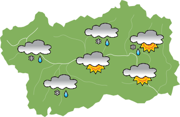 Sulla Valle forte vento, nuvole e neve in quota nel fine settimana Sulla Valle forte vento, nuvole e neve in quota nel fine settimana