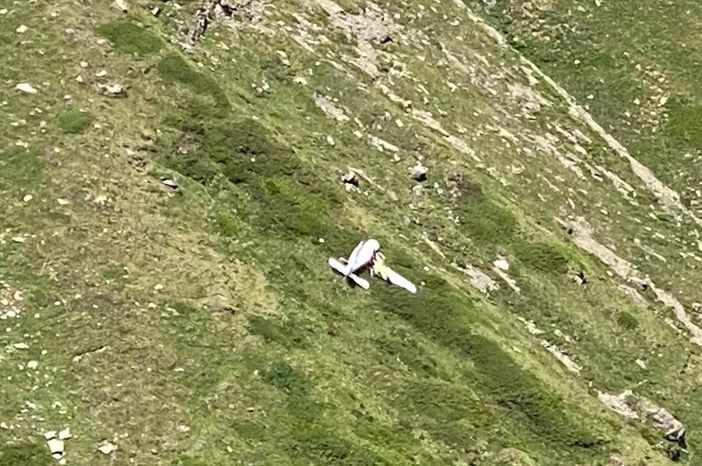 L'ultraleggero caduto vicino al rifugio Frassati