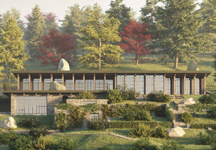 Il rendering di Villa Catella