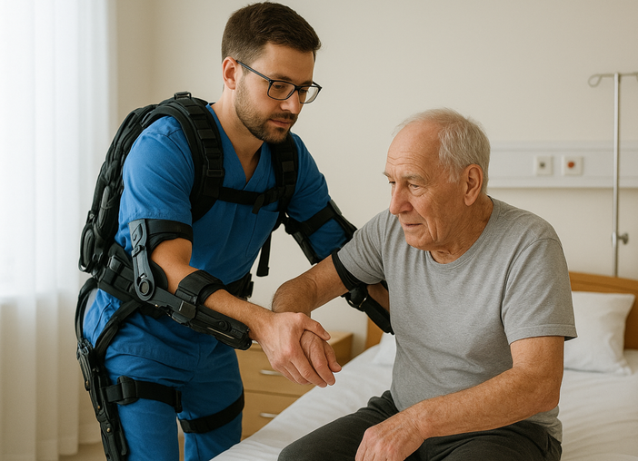 Assistenza sanitaria con esoscheletro