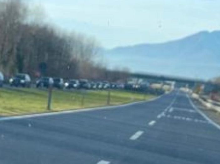Così la A5 alle porte di Aosta prima delle 16 di oggi
