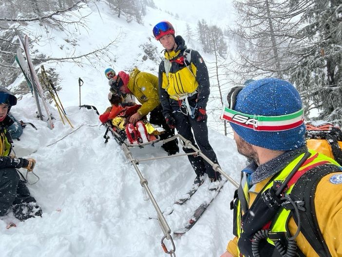 Soccorso freerider caduto nella zona del Pavillon di Courmayeur