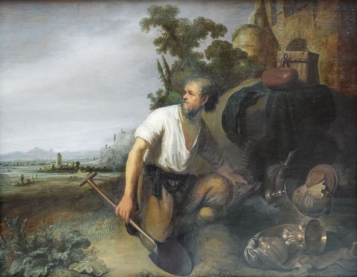 'La parabola del tesoro nascosto', 1630 - Rembrandt (1606-1669) 'La parabola del tesoro nascosto', 1630 - Rembrandt (1606-1669)