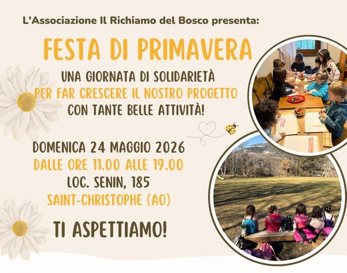 'Festa di Primavera', giornata di solidarietà e attività per famiglie a St-Christophe 'Festa di Primavera', giornata di solidarietà e attività per famiglie a St-Christophe