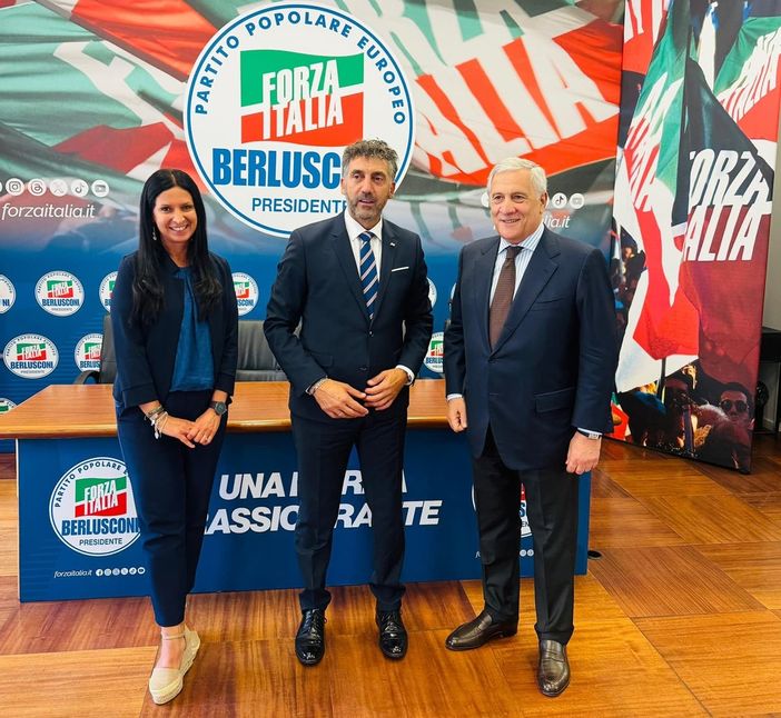 Da sn Emily Rini, Marco Sorbara e Antonio Tajani Da sn Emily Rini, Marco Sorbara e Antonio Tajani