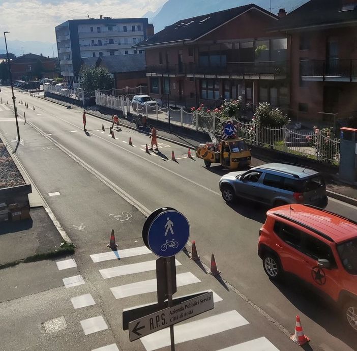 Un tratto di corso Lancieri ad Aosta