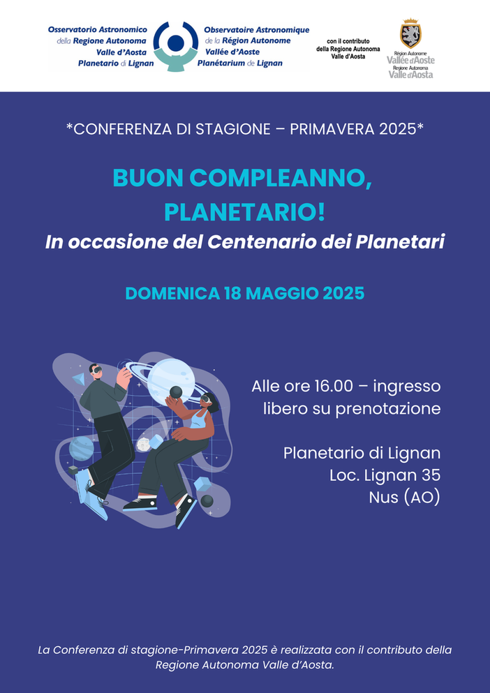 Cent'anni di planetari; la Fondazione Clément Fillietroz festeggia sotto le stelle