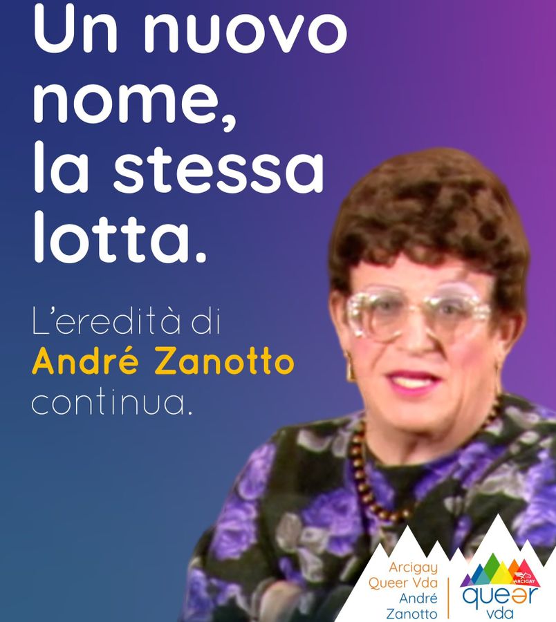 Arcigay Queer VdA intitolata ad André Zanotto, 'pioniera di libertà e coraggio civile'