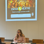 L'assessora Cecilia Lazzarotto durante la presentazione di Enfanthéatre 2026 L'assessora Cecilia Lazzarotto durante la presentazione di Enfanthéatre 2026