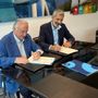 Da sn Graziano Dominidiato presidente Fipe Confcommercio VdA ed Enrico De Girolamo, presidente e Amministratore delegato CVA Energie