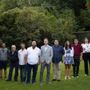 Foto di gruppo per la lista 'Champdepraz Avenir': da sn Nikol Simonetti Cretier; Denis Cretier, Giuseppe D'Agostino, Maurice Rollet, Alessandro Chivino, Michel Borettaz, Jury Corradin, Giada Roberta Cignetti, Alessandro Corda, Deborah Meccheri, Luca Lorent