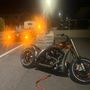 La moto custom di Cristian Toninelli dopo l'incidente