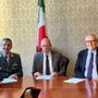 Da sn il colonnello Nicola Bia, il procuratore capo Luca Ceccanti e il direttore regionale dell’Agenzia delle Entrate, Guido Isolabella