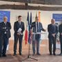 L'assessore Caveri (primo da sn) durante l'intervento del Comitato di sorveglianza