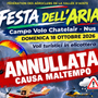Fénis, annullata per il maltempo previsto la Festa dell’Aria del 18 ottobre Fénis, annullata per il maltempo previsto la Festa dell’Aria del 18 ottobre