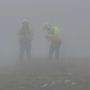 Due guide del Sav nella nebbia durante i soccorsi