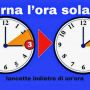 Questa notte torna l'ora solare, lancette indietro di un'ora Questa notte torna l'ora solare, lancette indietro di un'ora