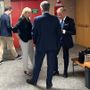 Attesa pre udienza; da il pm Francesco Pizzato, l'ad della Casino spa, Sara Bordet e gli avvocati Maurizio Riverditi e Ascanio Donadio