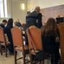 Un momento del dibattimento in aula