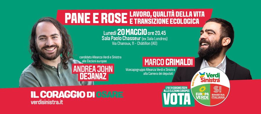 Elezioni Europee, gli appuntamenti della lista Alleanza Verdi Sinistra Elezioni Europee, gli appuntamenti della lista Alleanza Verdi Sinistra