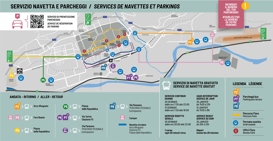 Fiera di Sant'Orso, potenziato servizo bus e circolazione modificata in via Paravera