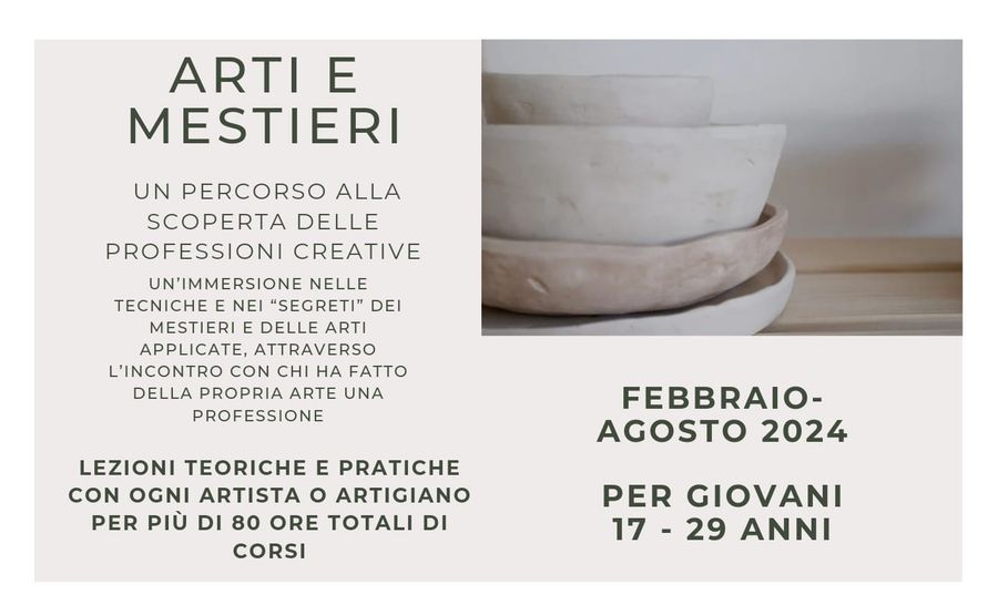Ecco i corsi di 'Arti e mestieri' alla scoperta delle professioni creative