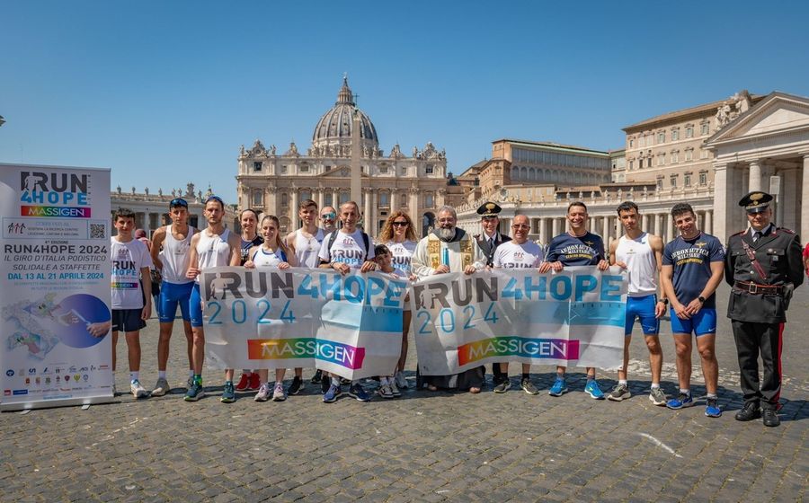 Gli atleti valdostani alla partenza di RUNHOPE Gli atleti valdostani alla partenza di RUNHOPE