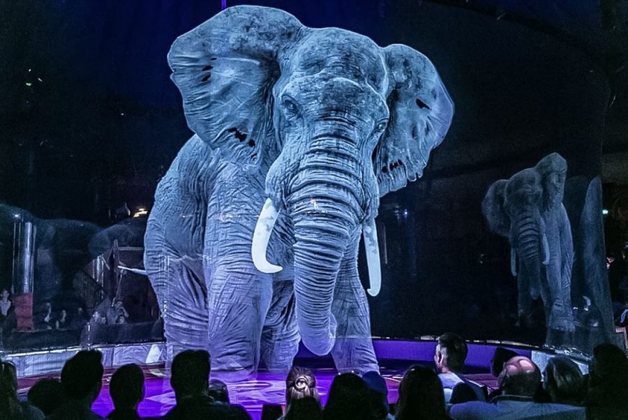 La 'grande magia' del circo Medini con animali olografici alla Croix Noire