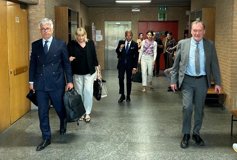Da sn l'avvocato Maurizio Riverditi; l'ad della Casino spa, Sara Bordet; l'avvocato Ascanio Donadio e l'amministratore giudiziario Corrado Corradino Da sn l'avvocato Maurizio Riverditi; l'ad della Casino spa, Sara Bordet; l'avvocato Ascanio Donadio e l'amministratore giudiziario Corrado Corradino