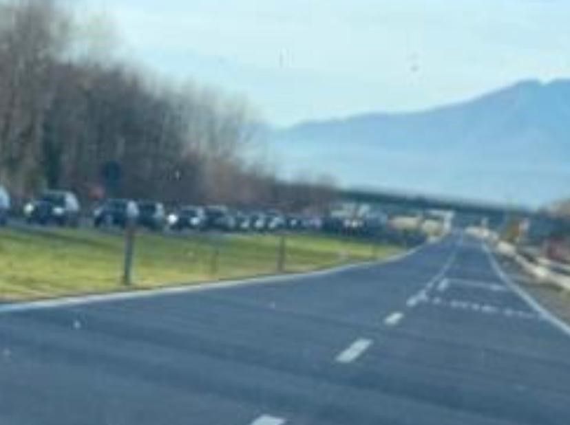 Così la A5 alle porte di Aosta prima delle 16 di oggi