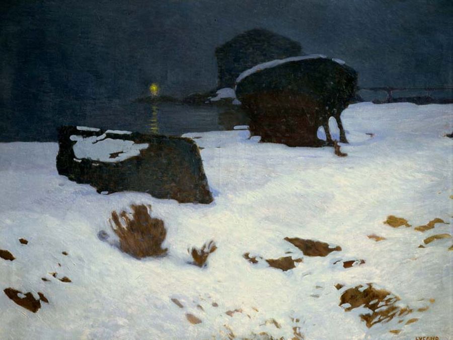 Paesaggio marino innevato-1910, Pietro Lucano Paesaggio marino innevato-1910, Pietro Lucano