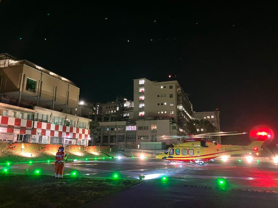 Missione 'in notturna' in Piemonte per l'elisoccorso valdostano