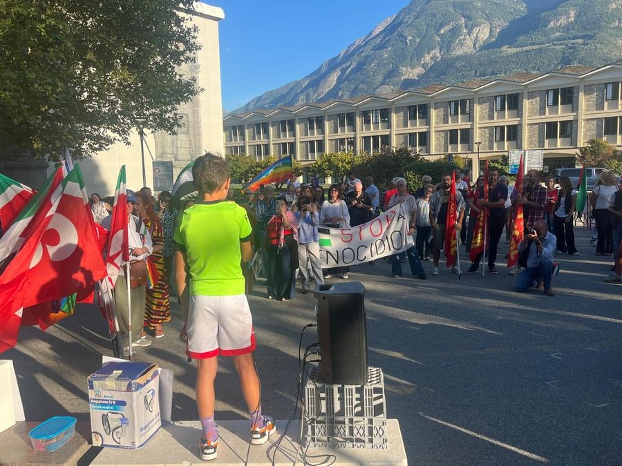 Una recente manifestazione pro Palestina ad Aosta