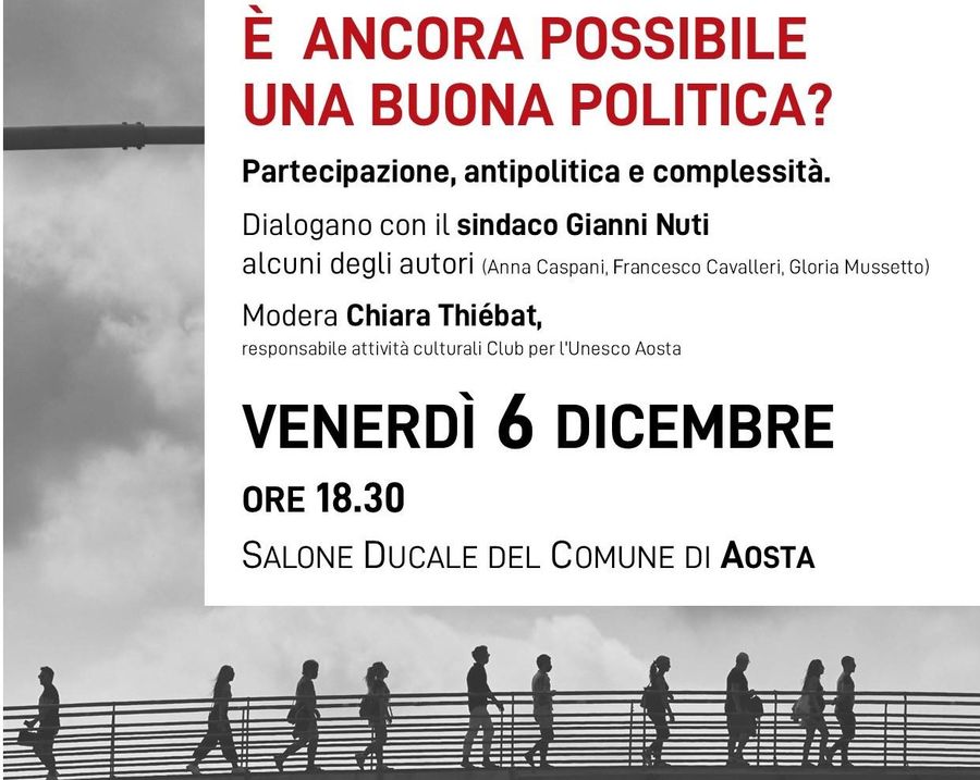 'E' ancora possibile una buona politica?', ad Aosta gli autori presentano il libro 'E' ancora possibile una buona politica?', ad Aosta gli autori presentano il libro