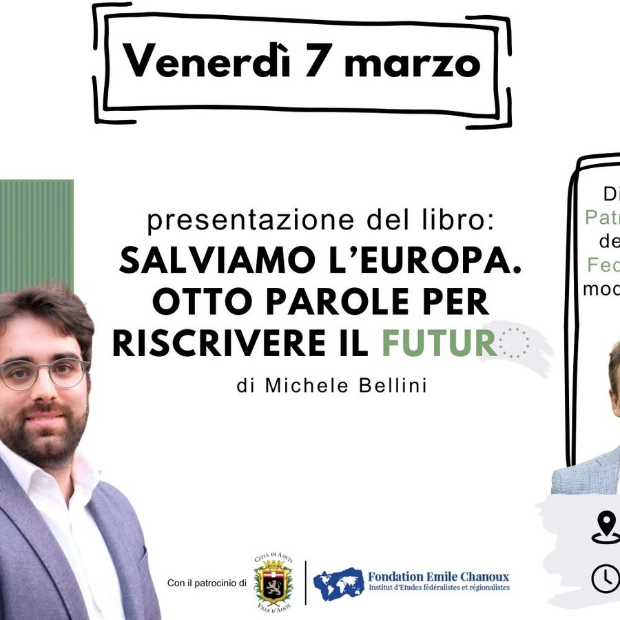 Ad Aosta Michele Bellini presenta la sua ricetta per salvare l'Europa