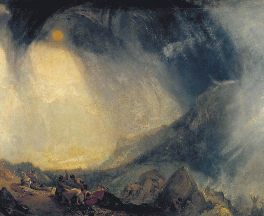 'Bufera di neve, Annibale e il suo esercito attraversano le Alpi', 1812-William Turner (1775-1851)