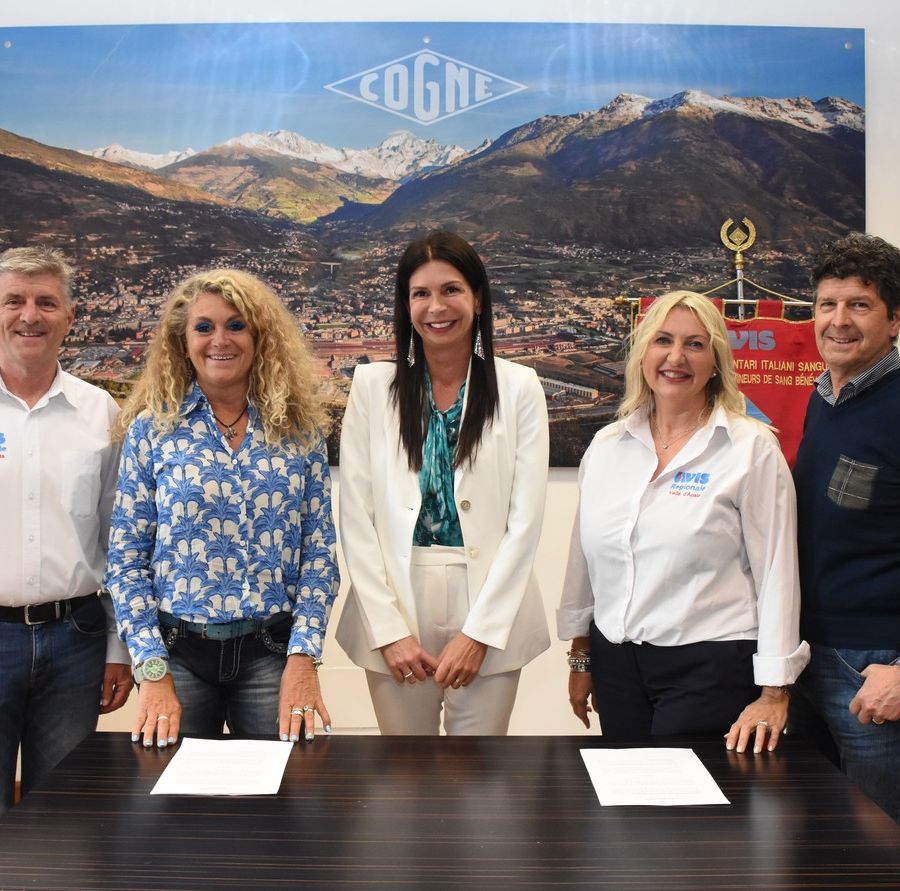 Da sn Paolo David, vcepresidente Avis VdA; Monica Pirovano – Direttore generale Cogne Acciai Speciali;