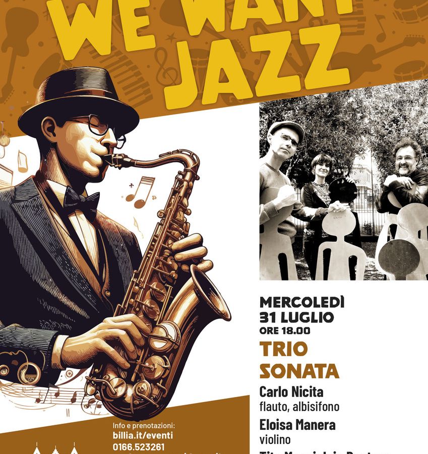 'We Want Jazz'; il G.H. Billia accoglie il sound del Trio Sonata