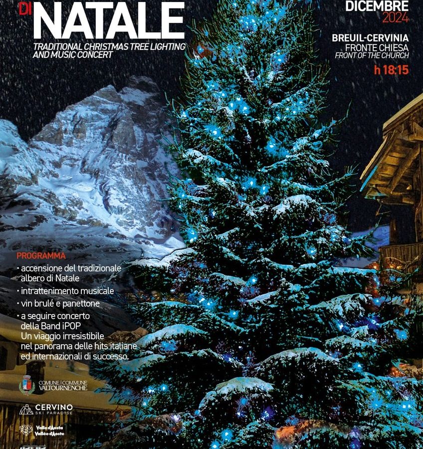 Sabato 7 dicembre Cervinia accende l'Albero di Natale