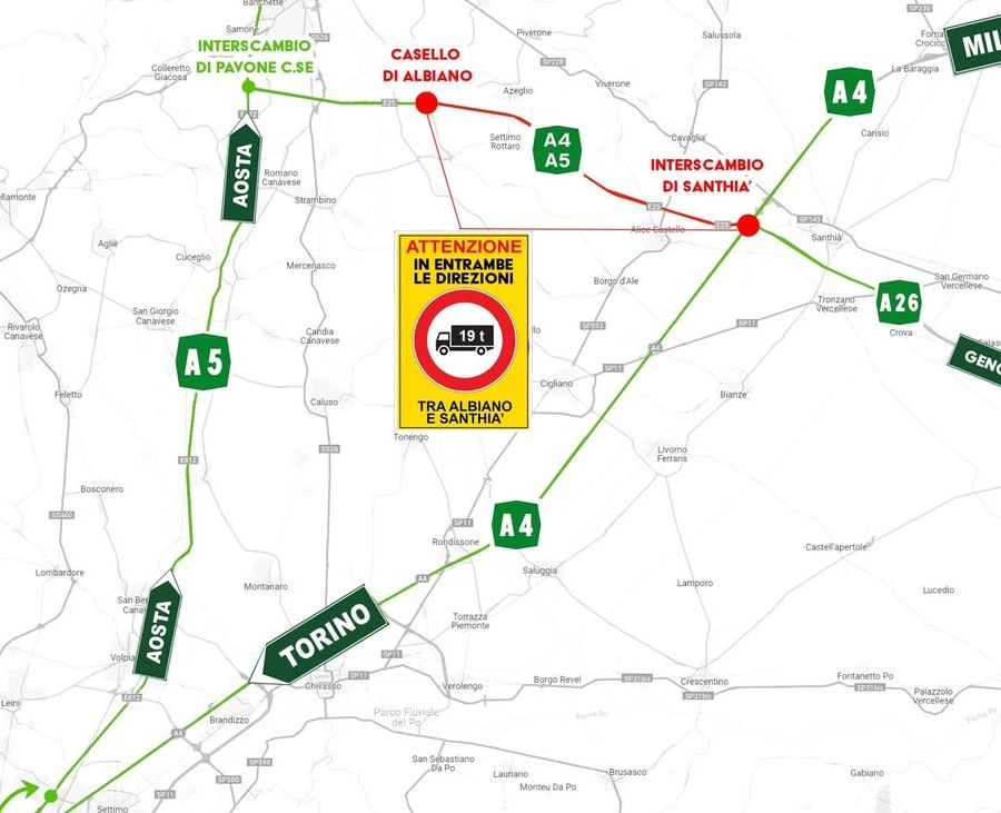 Da gennaio 2024 doppio senso di marcia sulla A5 verso Ivrea