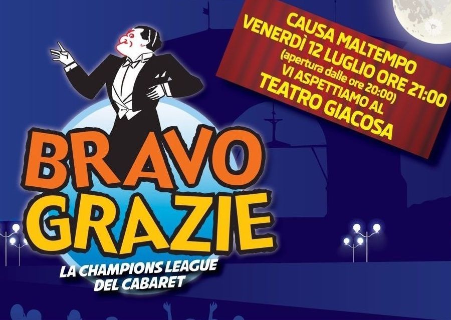 Aosta, per previsto maltempo BravoGrazie si sposta al Giacosa