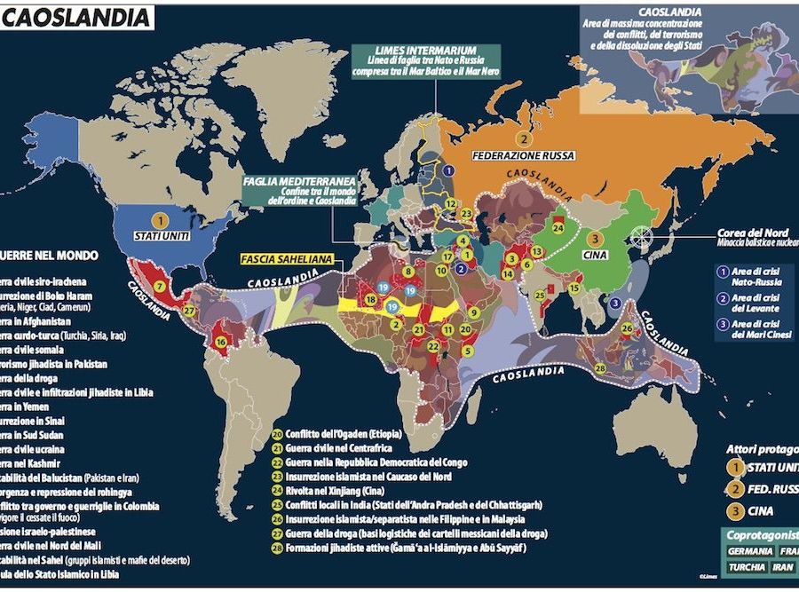 Le guerre nel mondo: la mappa di Caoslandia (per concessione credit Limes)