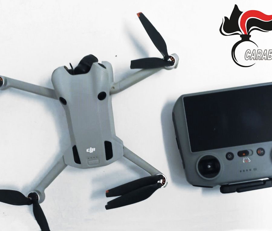Il drone sequestrato dai carabinieri