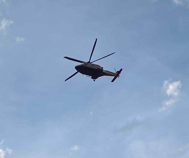 L'elicottero intervenuto in soccorso di Attilio Ducly